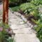 Industrial garden with stone path