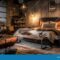 Cozy industrial bedroom with rustic elements