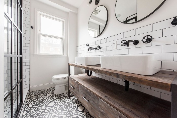 Industrial bathroom floor designs